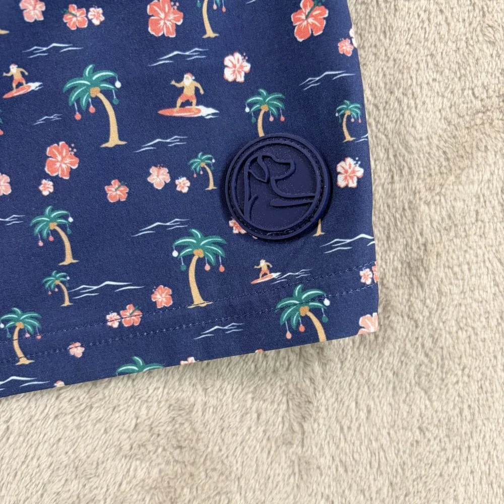 Rhoback Mele Kalikimaka Medley Swim Trunks Men 3XL Admiral Navy Liner Beach NWT